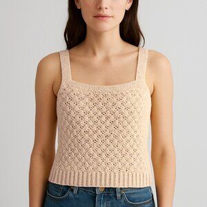 (EUC) J. Crew Crochet Tank Top Beachwood Size XS